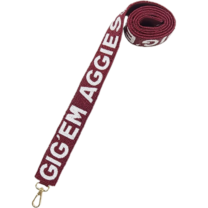 A&M Gig 'Em Aggies Beaded Bag Strap