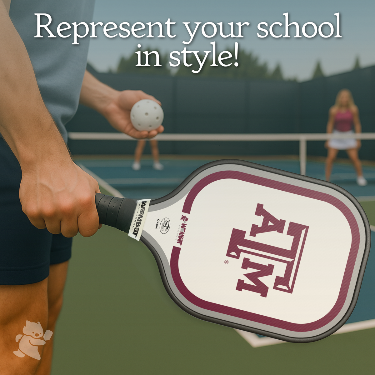 🏓 Pickleball Racquet – Texas A&M ❤️🤍
