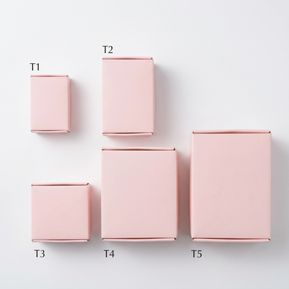 50pc, 4 sizes Pink corrugated cardboard mailer shipping box