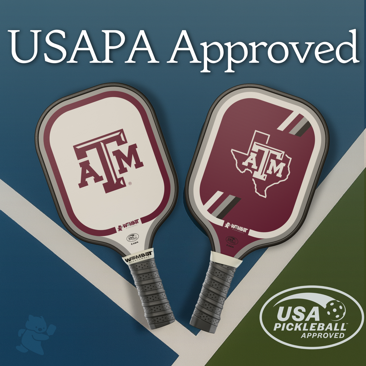 🏓 Pickleball Racquet – Texas A&M ❤️🤍
