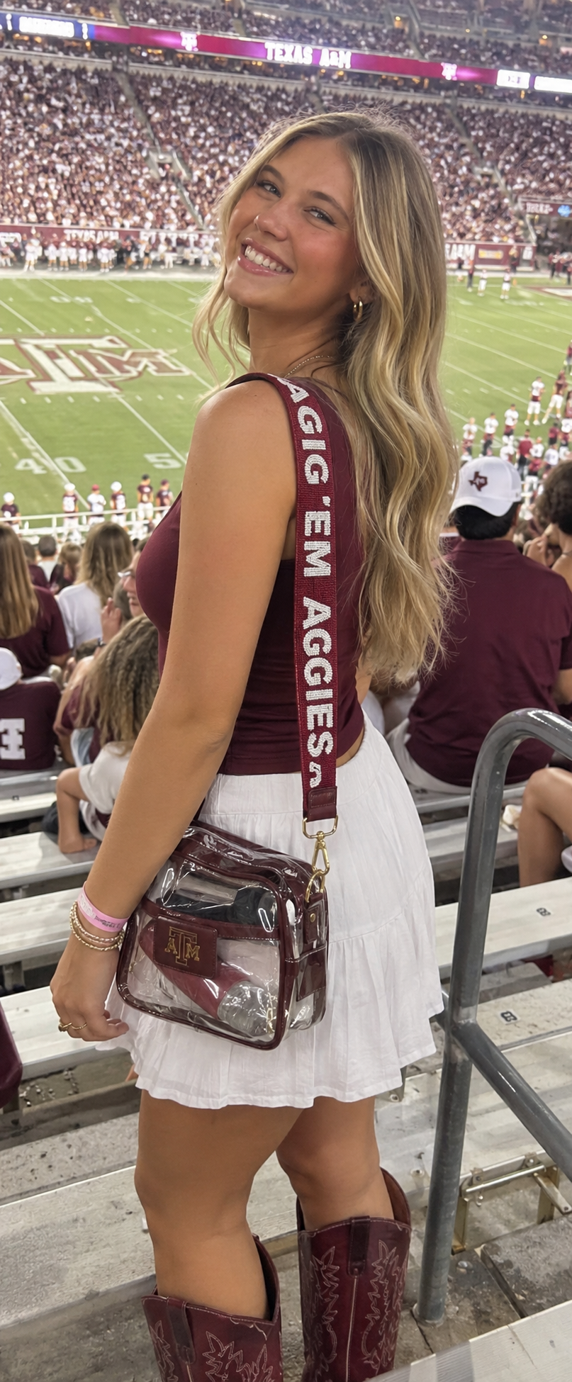 A&M Gig 'Em Aggies Beaded Bag Strap