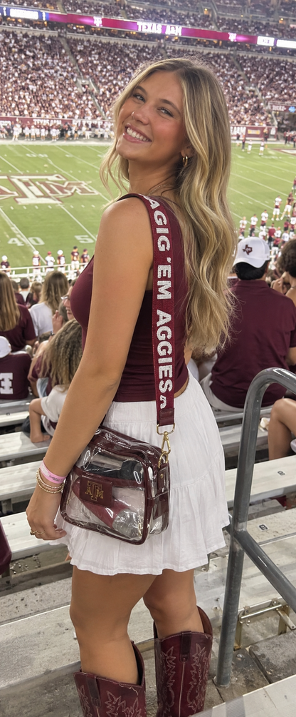 A&M Gig 'Em Aggies Beaded Bag Strap